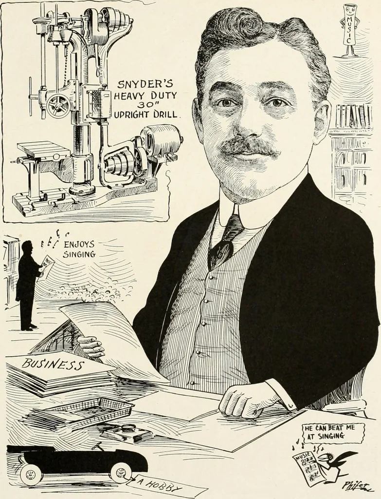 An illustration from Men of Worcester in caricature ;, 1917, leaf 208