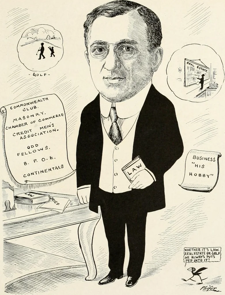 An illustration from Men of Worcester in caricature ;, 1917, leaf 212