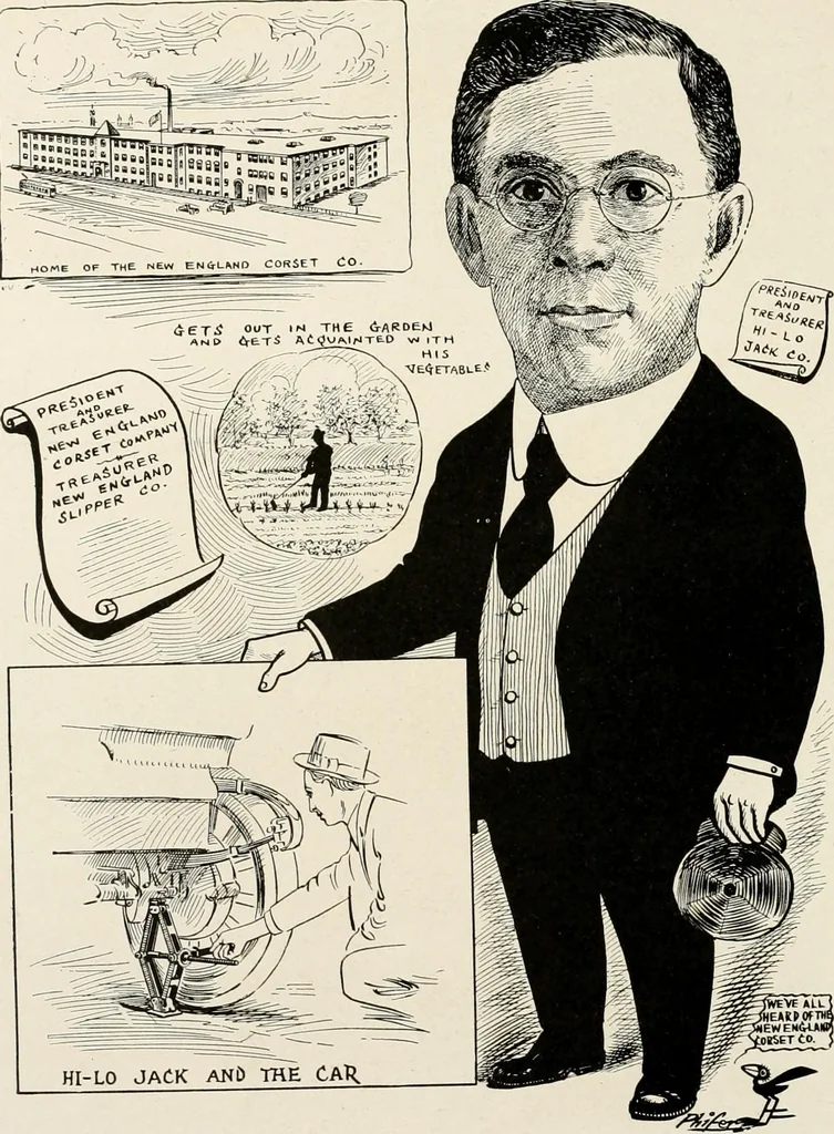 An illustration from Men of Worcester in caricature ;, 1917, leaf 215