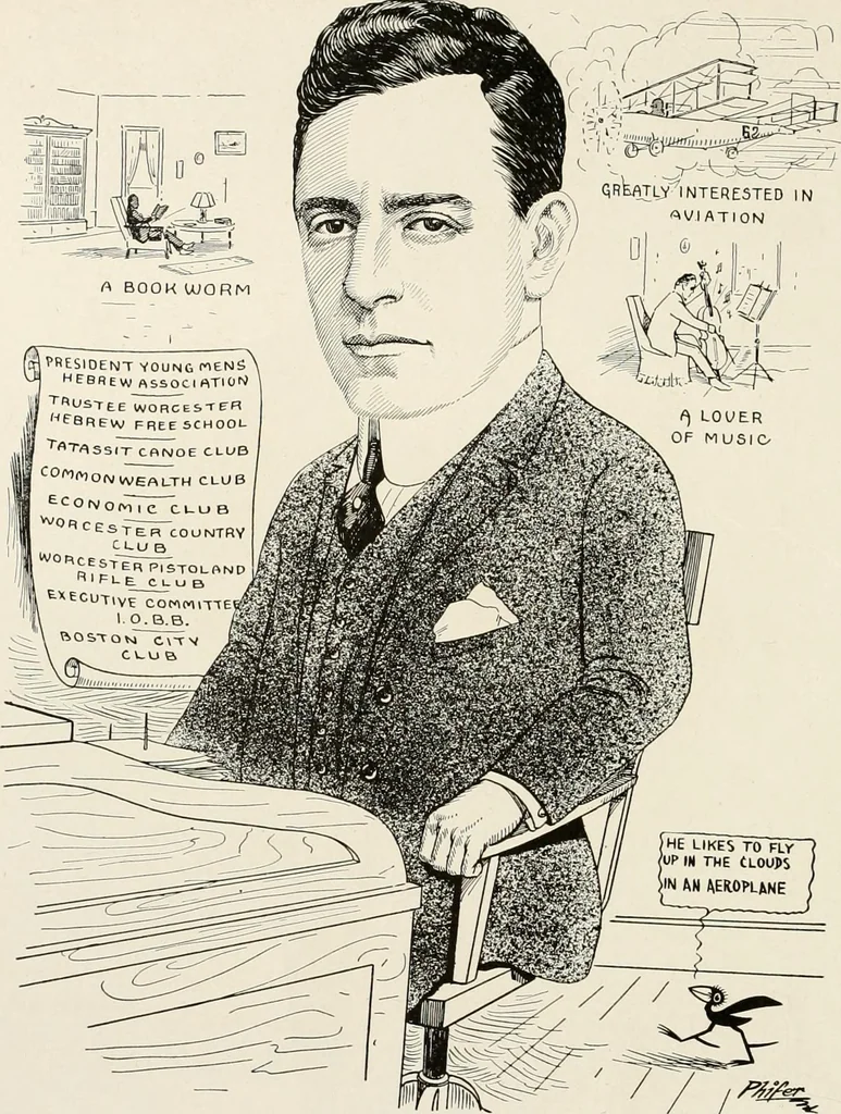 An illustration from Men of Worcester in caricature ;, 1917, leaf 221