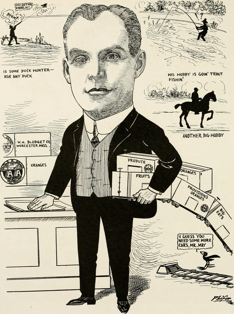 An illustration from Men of Worcester in caricature ;, 1917, leaf 225