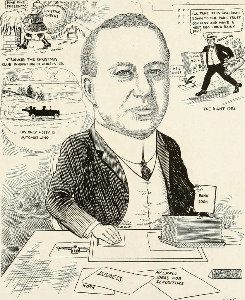 An illustration from Men of Worcester in caricature ;, 1917, leaf 226