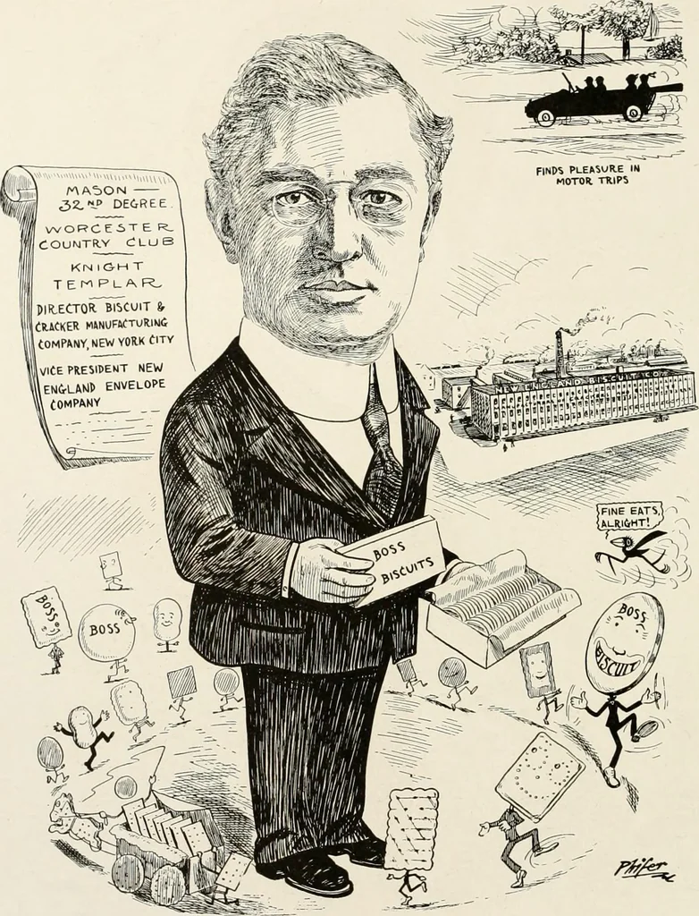 An illustration from Men of Worcester in caricature ;, 1917, leaf 229