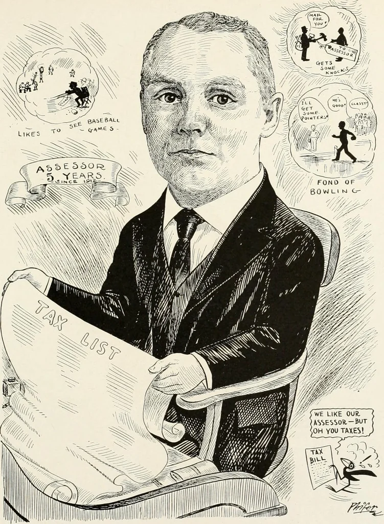 An illustration from Men of Worcester in caricature ;, 1917, leaf 232