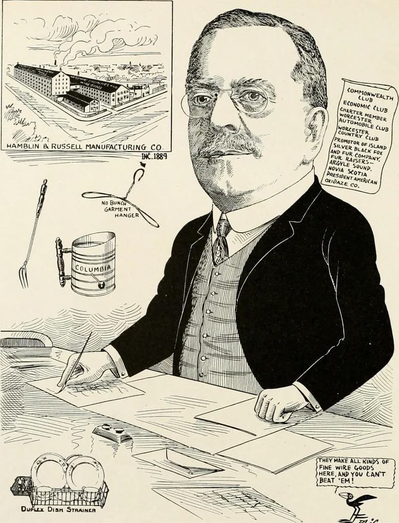 An illustration from Men of Worcester in caricature ;, 1917, leaf 235