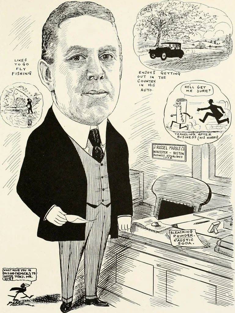 An illustration from Men of Worcester in caricature ;, 1917, leaf 238
