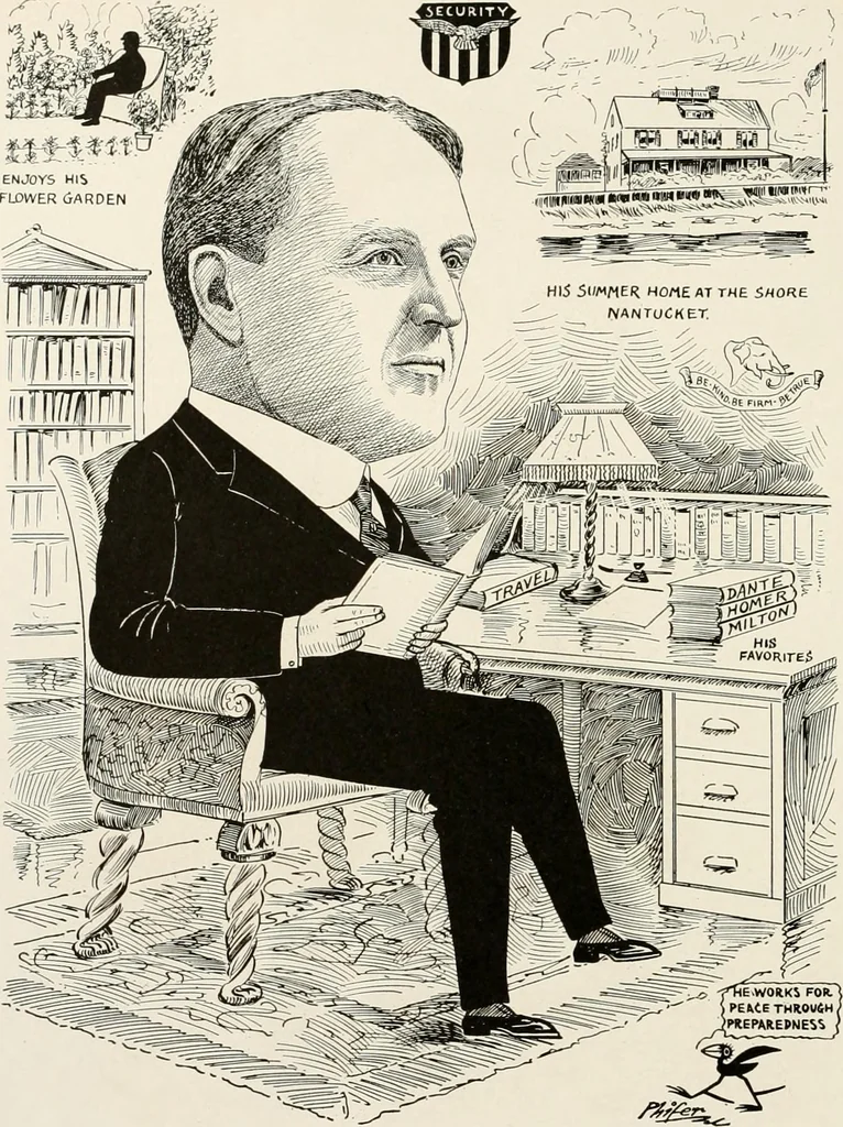 An illustration from Men of Worcester in caricature ;, 1917, leaf 241