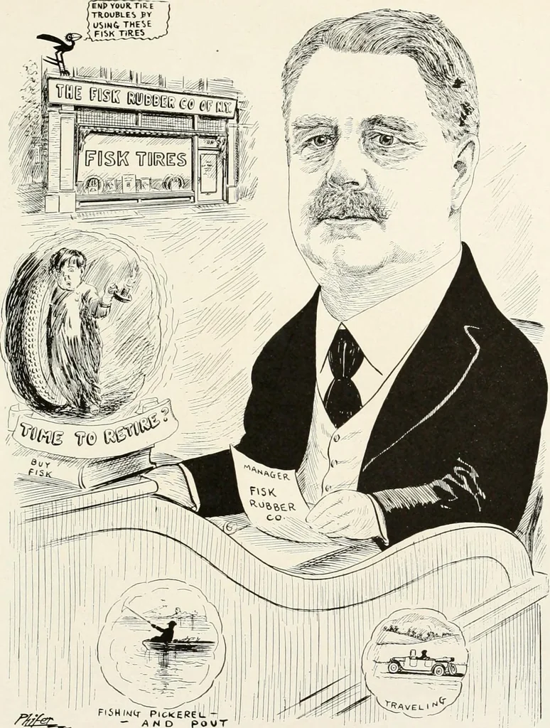 An illustration from Men of Worcester in caricature ;, 1917, leaf 244
