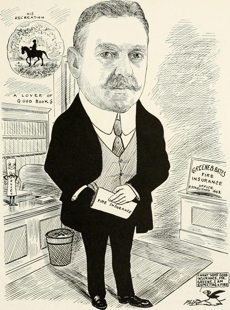 An illustration from Men of Worcester in caricature ;, 1917, leaf 246