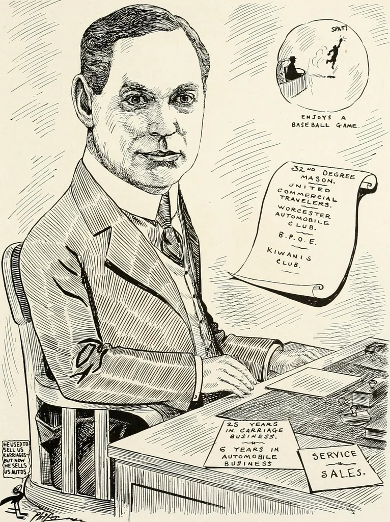 An illustration from Men of Worcester in caricature ;, 1917, leaf 248