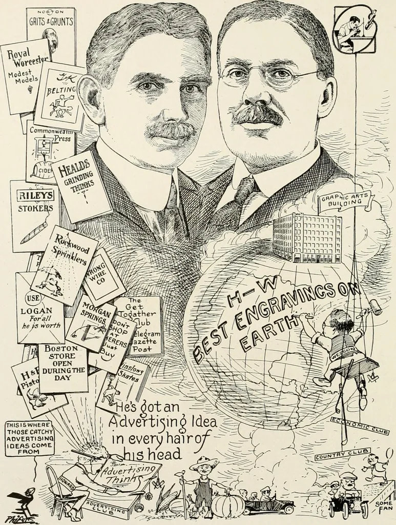 An illustration from Men of Worcester in caricature ;, 1917, leaf 249