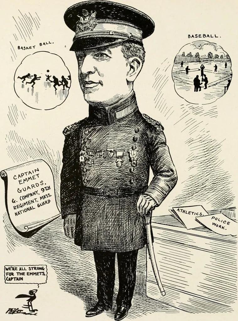 An illustration from Men of Worcester in caricature ;, 1917, leaf 255