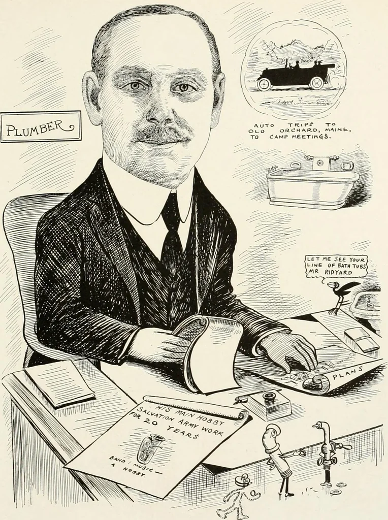 An illustration from Men of Worcester in caricature ;, 1917, leaf 258