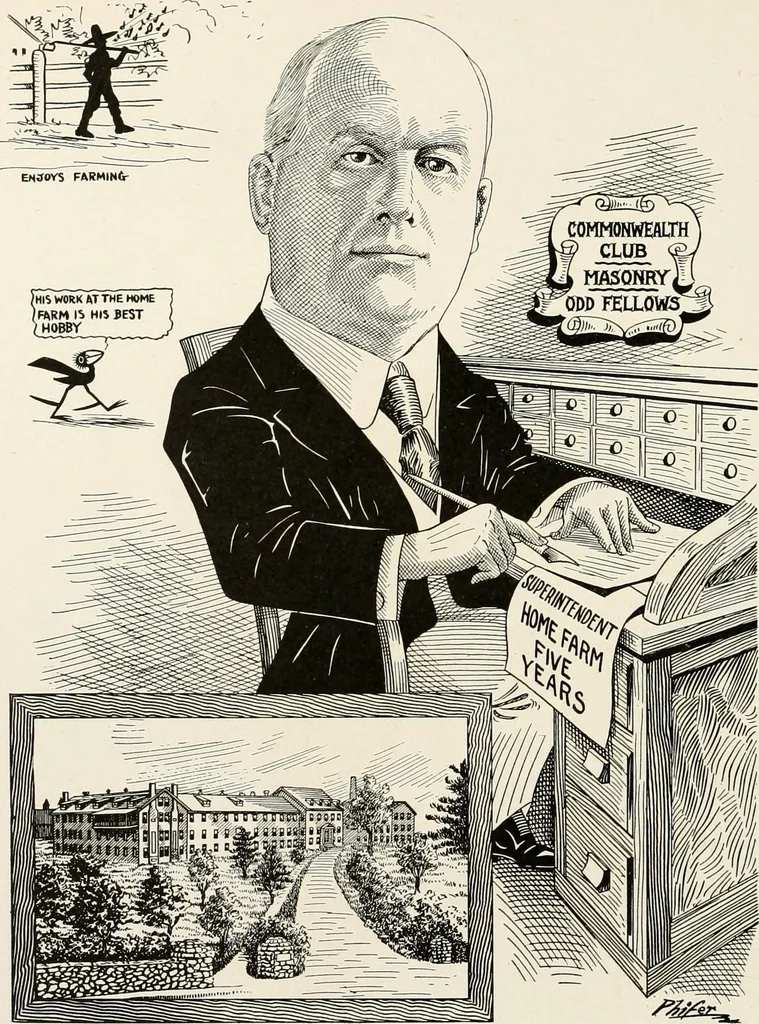 An illustration from Men of Worcester in caricature ;, 1917, leaf 259