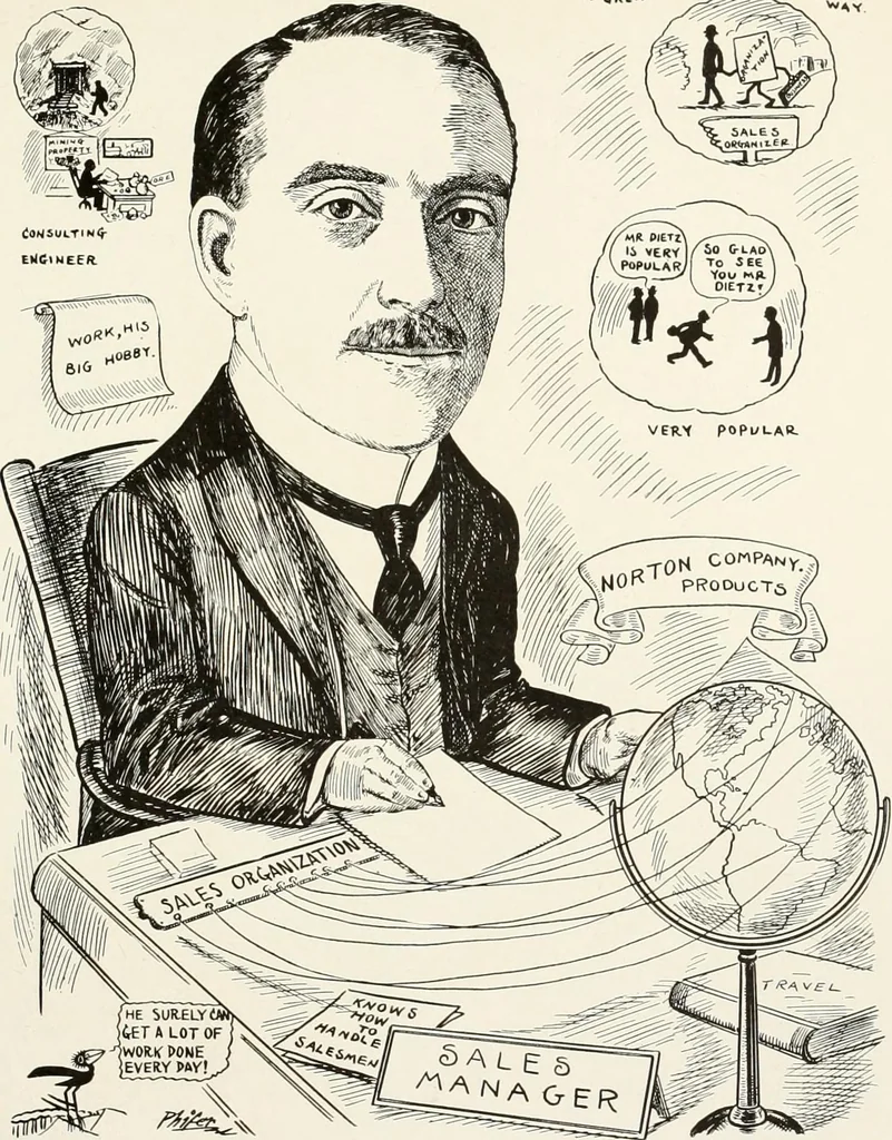 An illustration from Men of Worcester in caricature ;, 1917, leaf 26