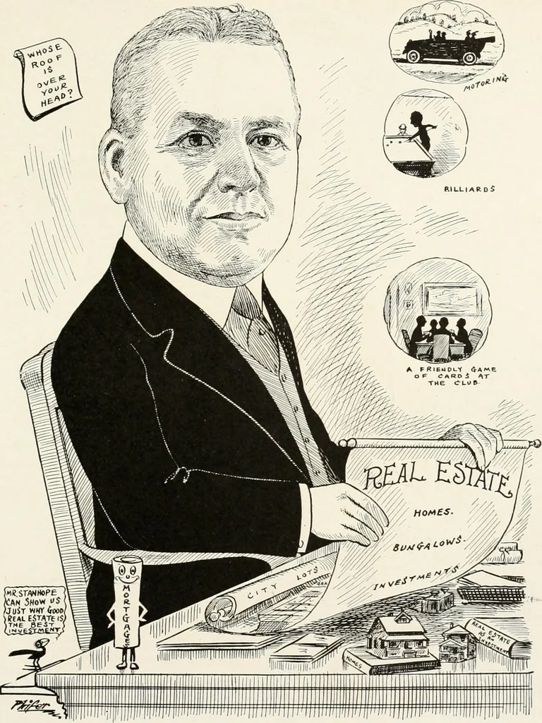 An illustration from Men of Worcester in caricature ;, 1917, leaf 262