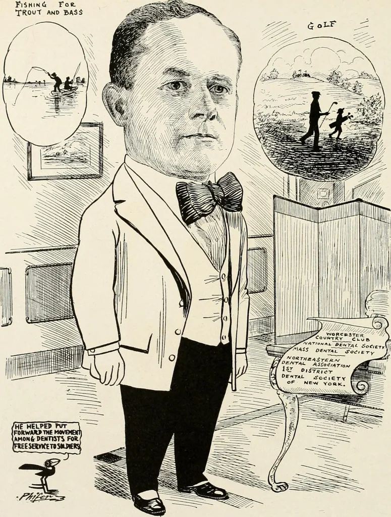 An illustration from Men of Worcester in caricature ;, 1917, leaf 263