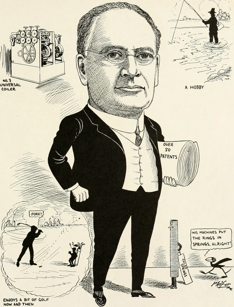 An illustration from Men of Worcester in caricature ;, 1917, leaf 264