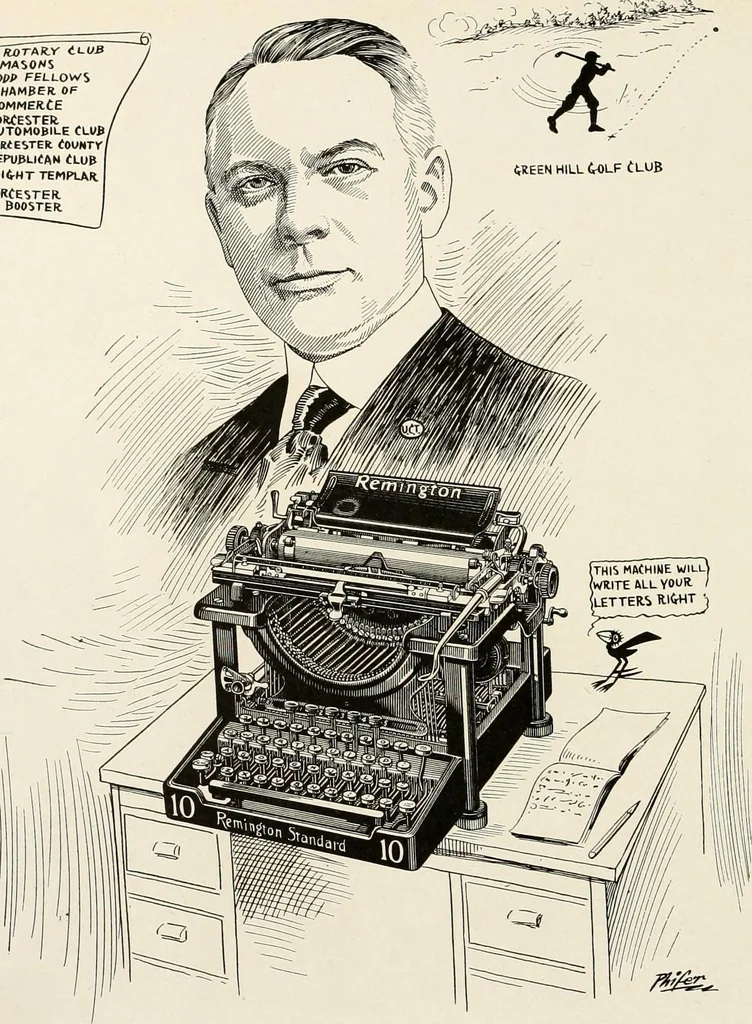 An illustration from Men of Worcester in caricature ;, 1917, leaf 267