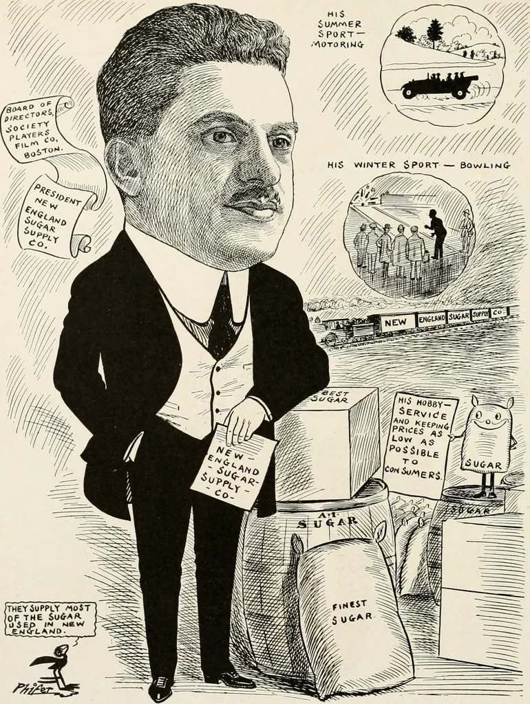 An illustration from Men of Worcester in caricature ;, 1917, leaf 273