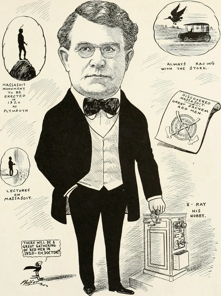 An illustration from Men of Worcester in caricature ;, 1917, leaf 274