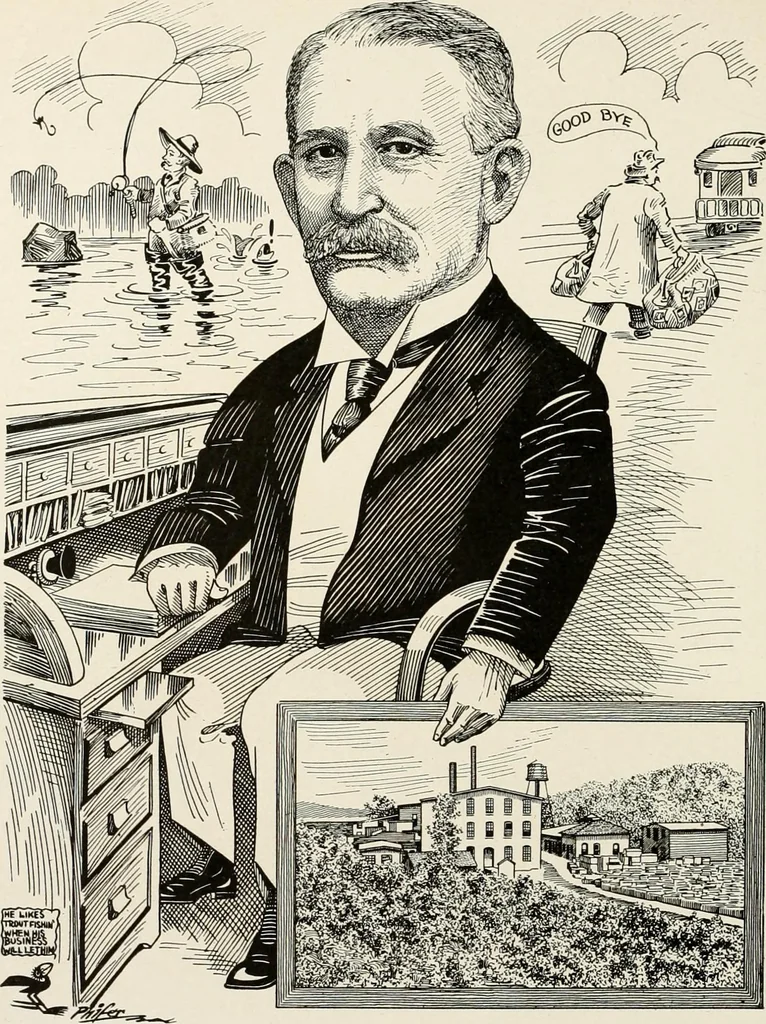 An illustration from Men of Worcester in caricature ;, 1917, leaf 275