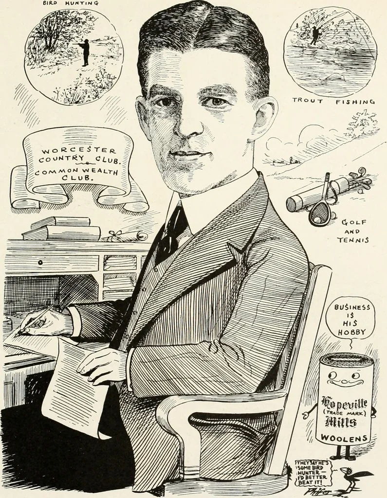 An illustration from Men of Worcester in caricature ;, 1917, leaf 278