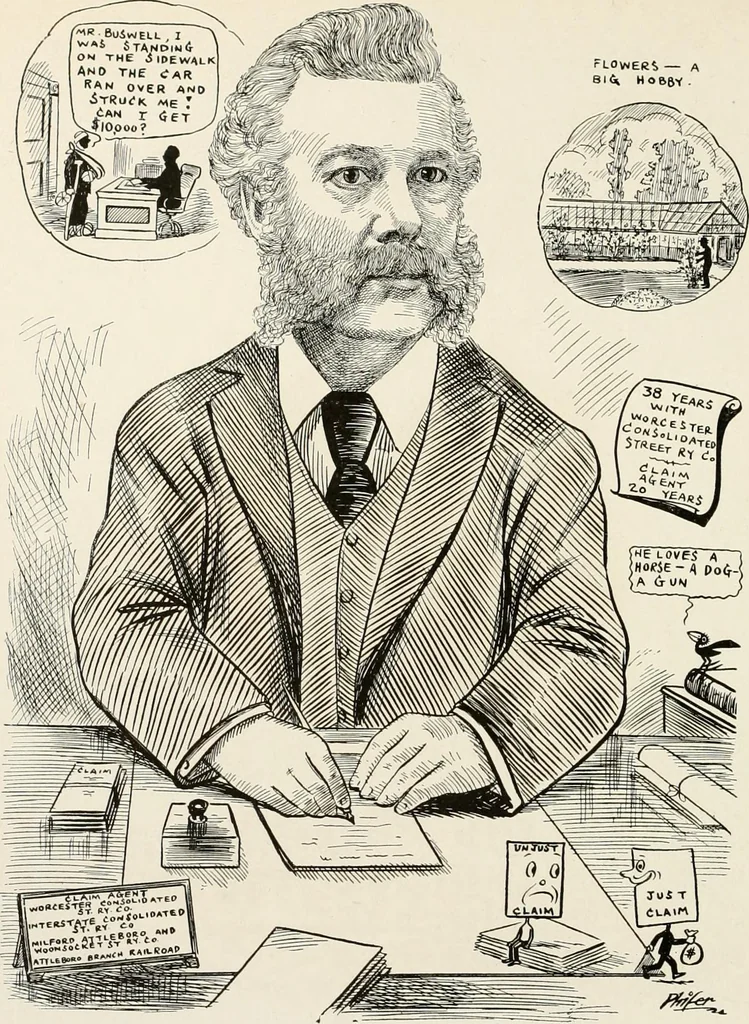 An illustration from Men of Worcester in caricature ;, 1917, leaf 281
