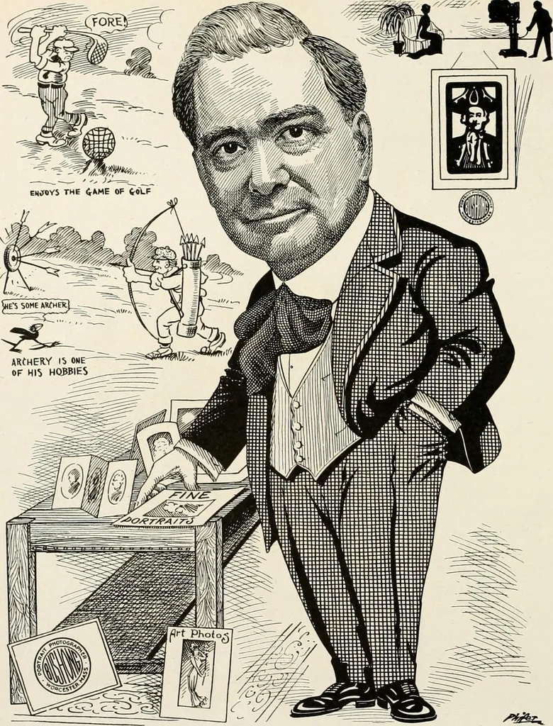 An illustration from Men of Worcester in caricature ;, 1917, leaf 283