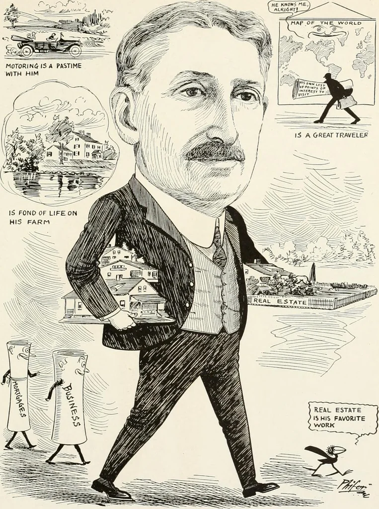 An illustration from Men of Worcester in caricature ;, 1917, leaf 286