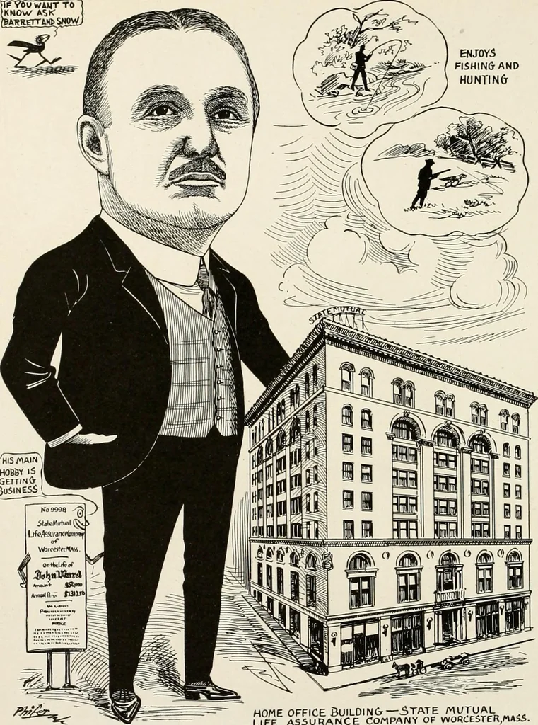 An illustration from Men of Worcester in caricature ;, 1917, leaf 287