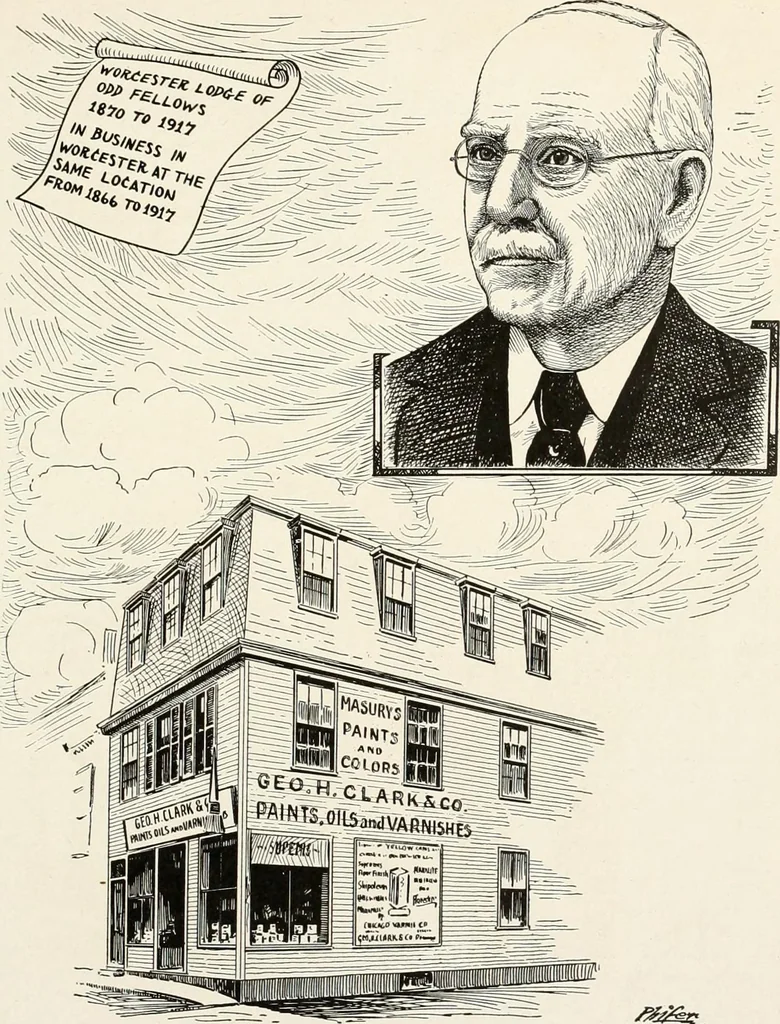 An illustration from Men of Worcester in caricature ;, 1917, leaf 288