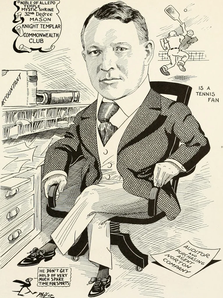 An illustration from Men of Worcester in caricature ;, 1917, leaf 30
