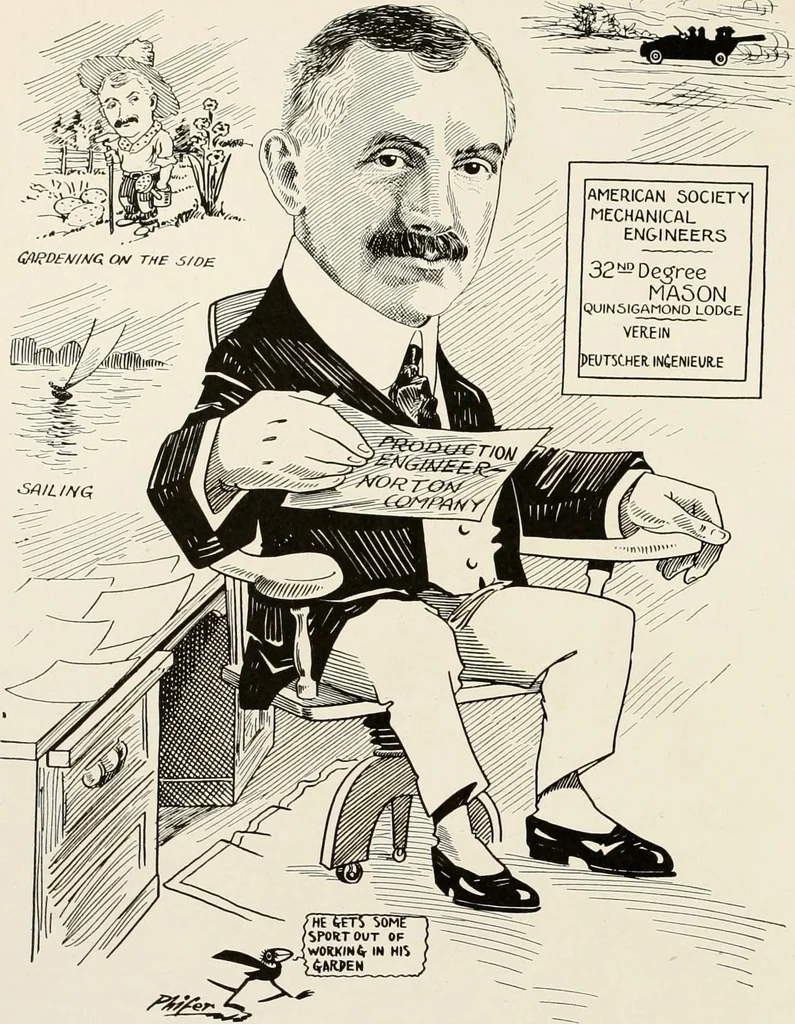 An illustration from Men of Worcester in caricature ;, 1917, leaf 33