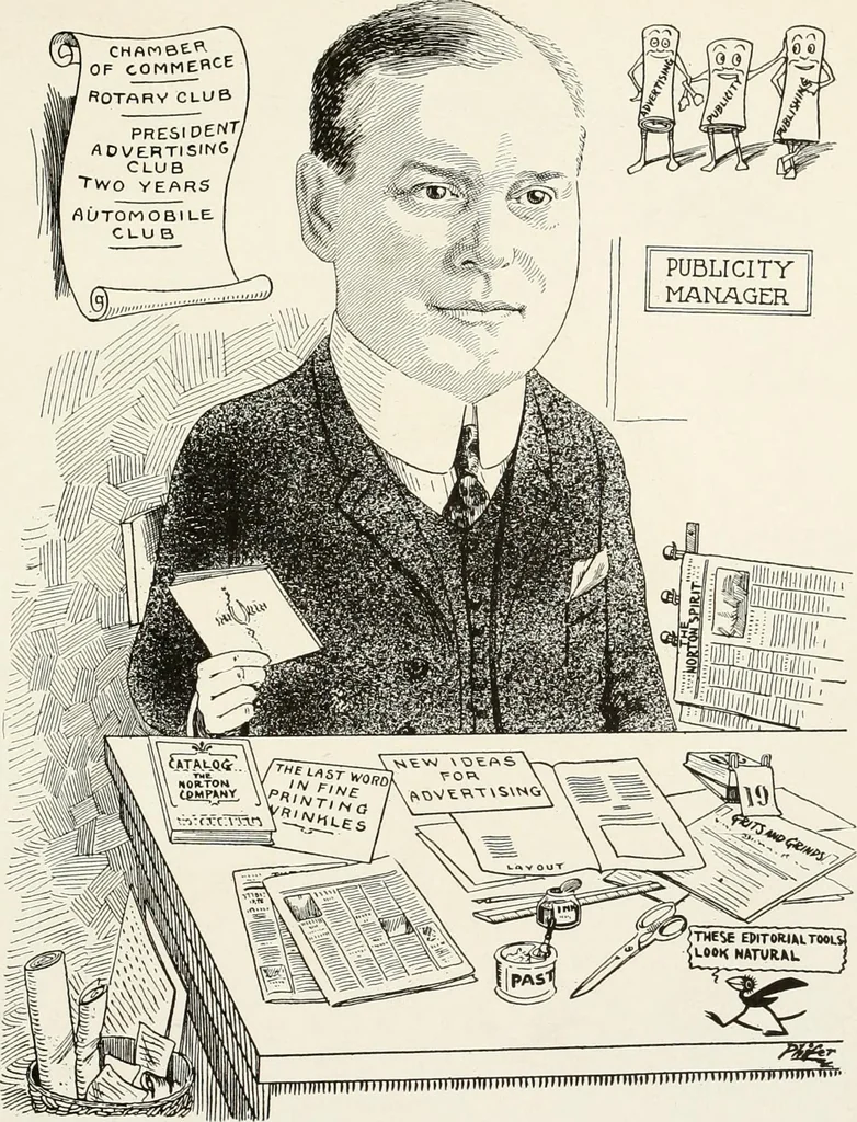 An illustration from Men of Worcester in caricature ;, 1917, leaf 34