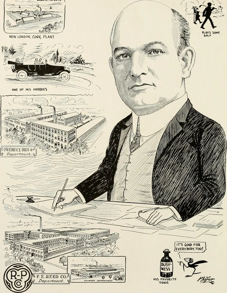 An illustration from Men of Worcester in caricature ;, 1917, leaf 37