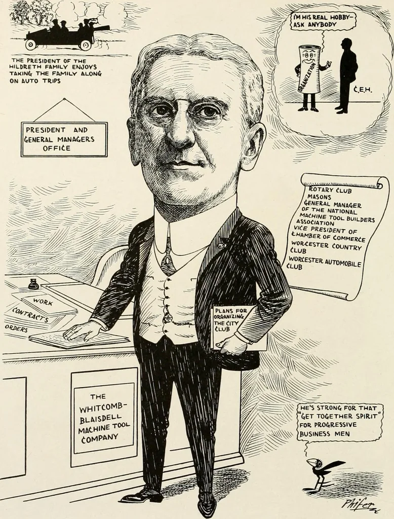 An illustration from Men of Worcester in caricature ;, 1917, leaf 39