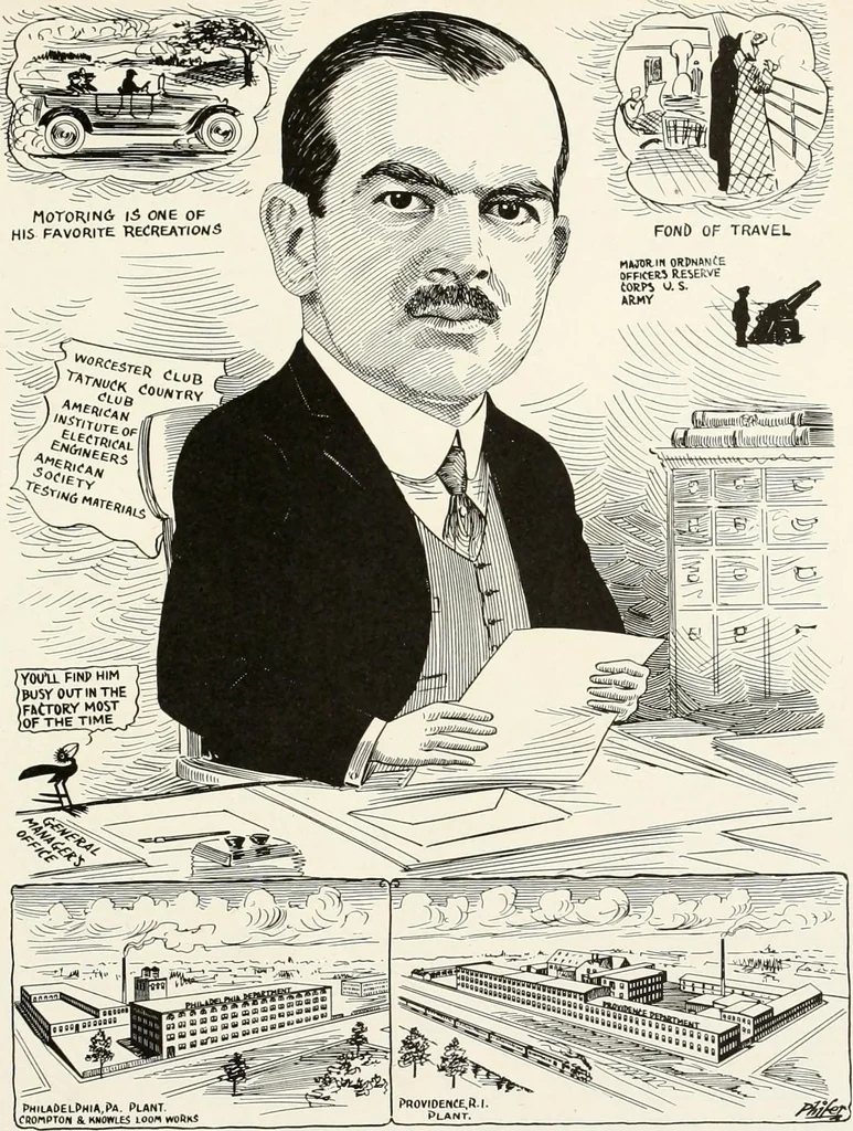 An illustration from Men of Worcester in caricature ;, 1917, leaf 42