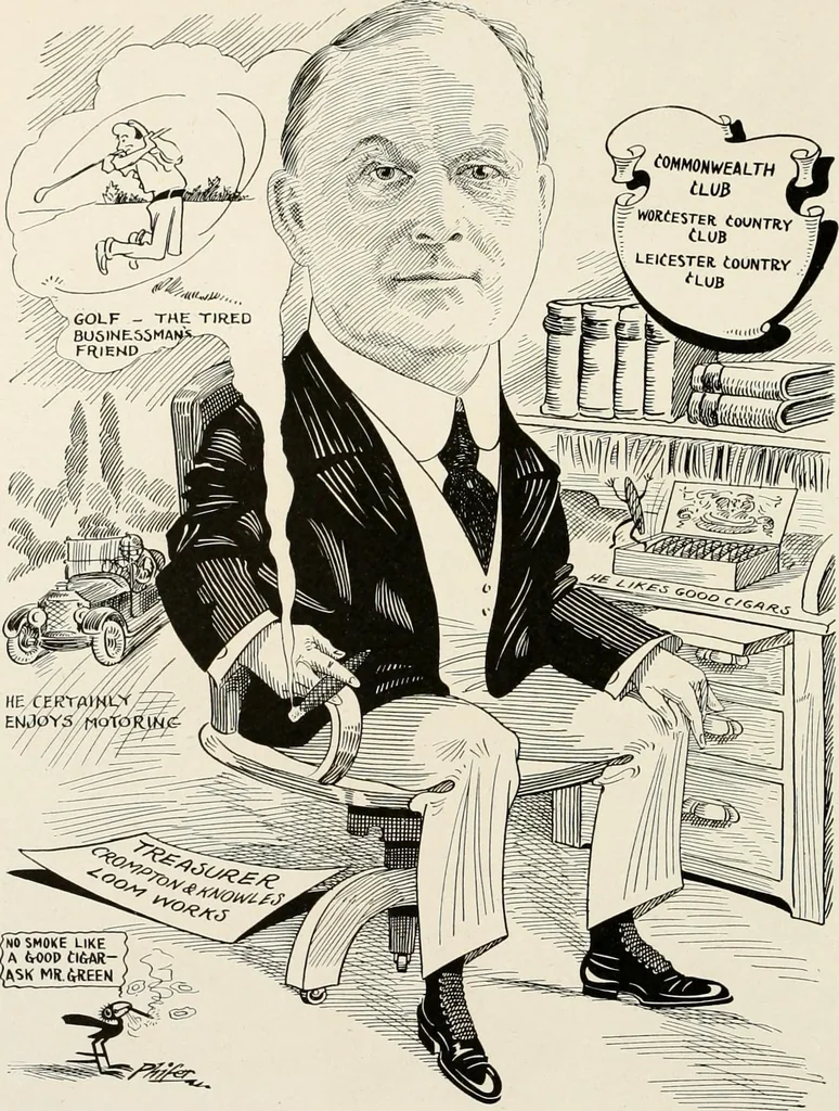 An illustration from Men of Worcester in caricature ;, 1917, leaf 43