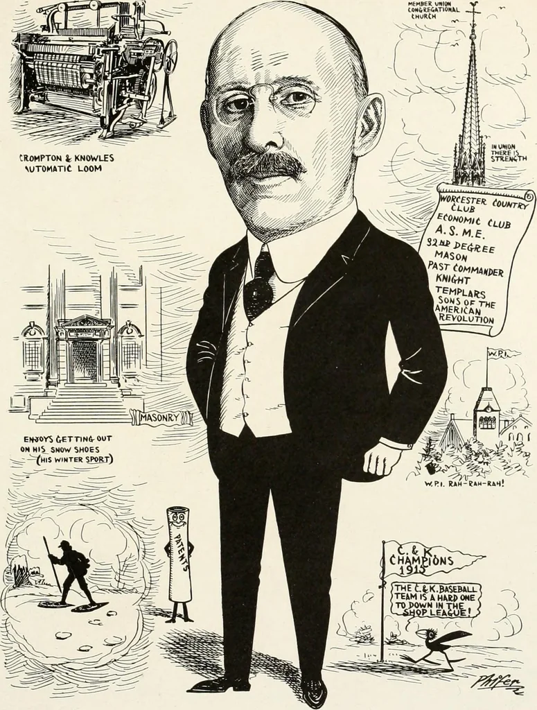 An illustration from Men of Worcester in caricature ;, 1917, leaf 44