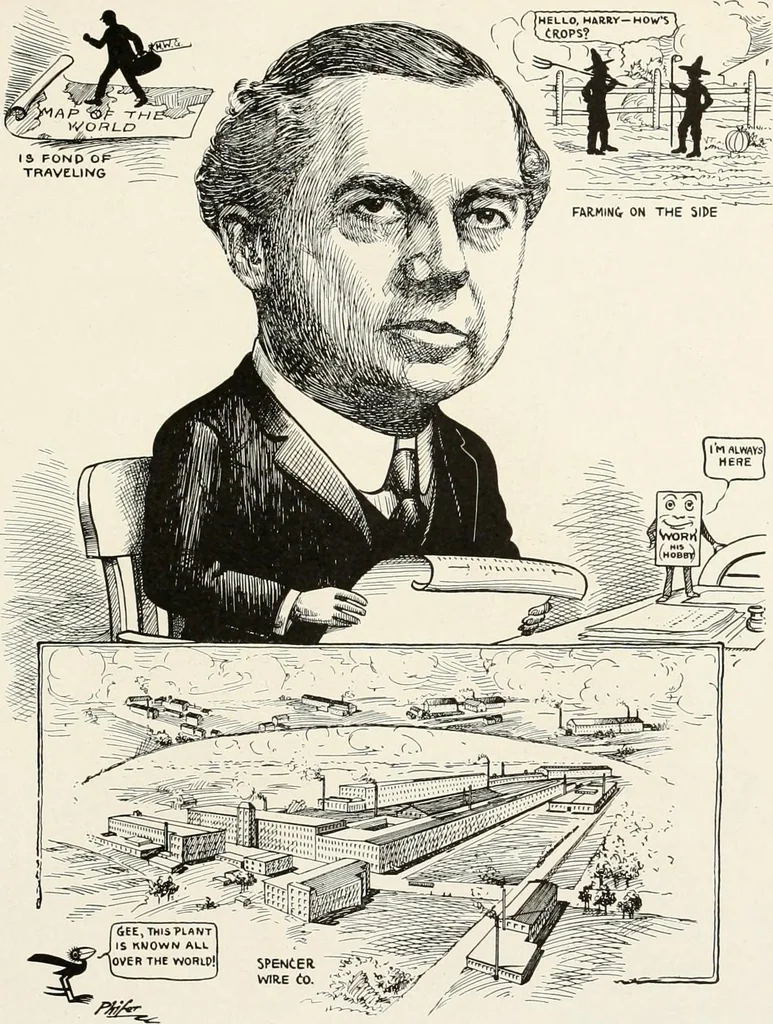An illustration from Men of Worcester in caricature ;, 1917, leaf 50