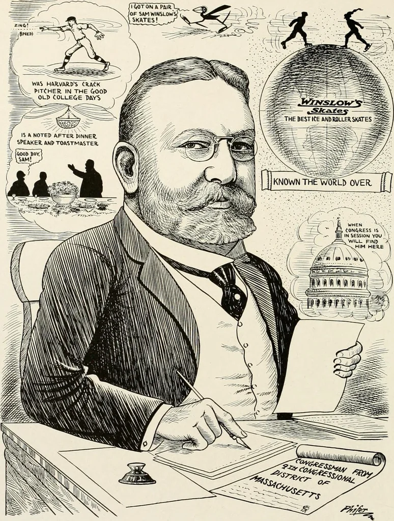 An illustration from Men of Worcester in caricature ;, 1917, leaf 55