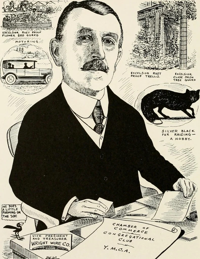 An illustration from Men of Worcester in caricature ;, 1917, leaf 57