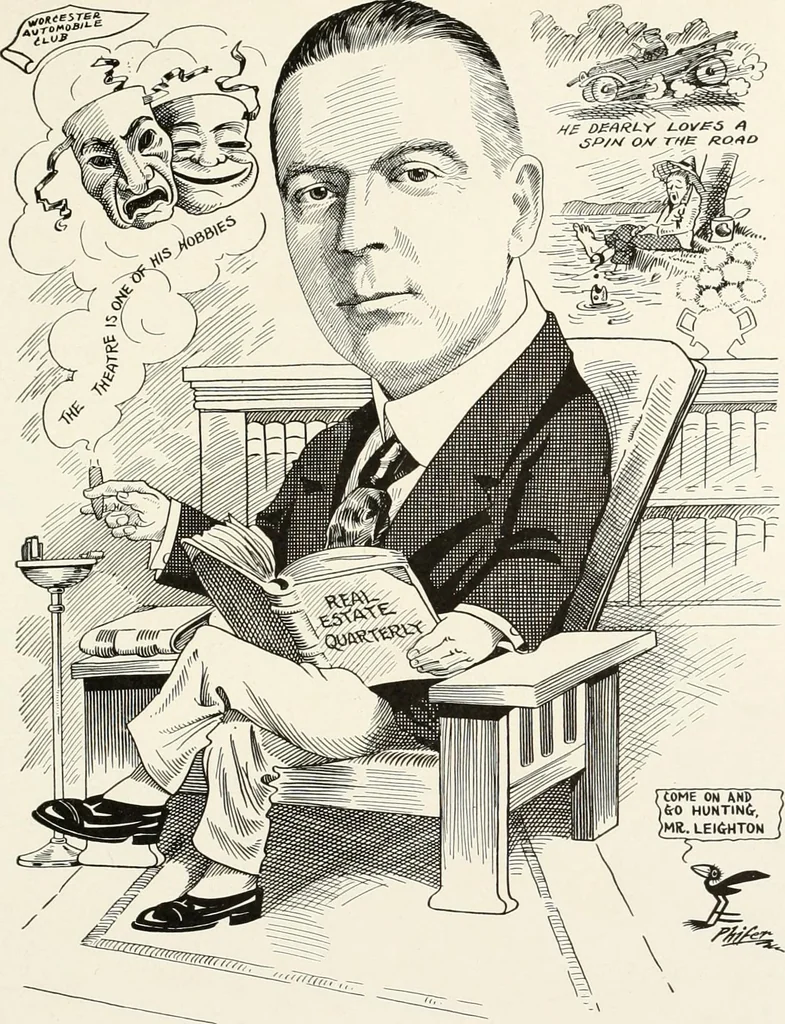 An illustration from Men of Worcester in caricature ;, 1917, leaf 60