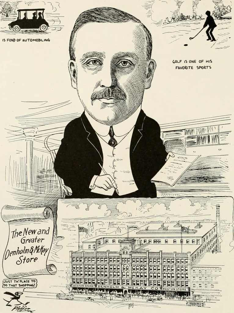 An illustration from Men of Worcester in caricature ;, 1917, leaf 61