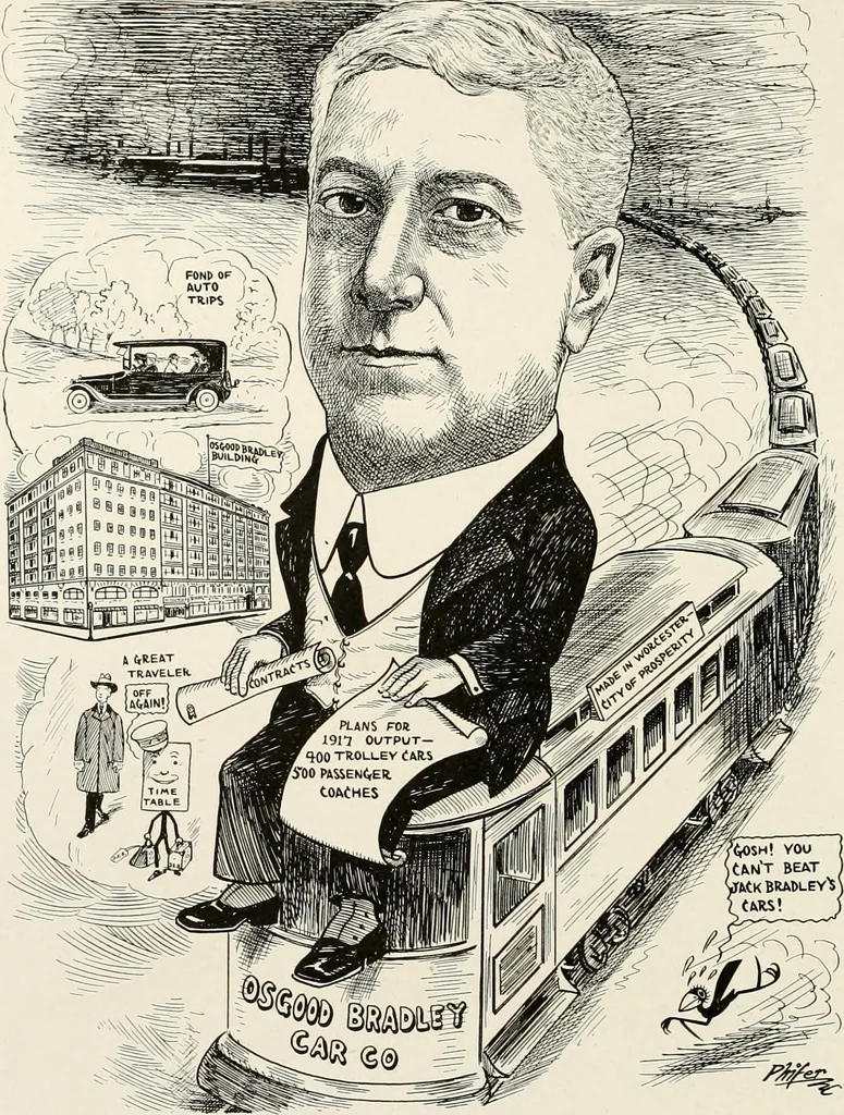 An illustration from Men of Worcester in caricature ;, 1917, leaf 63