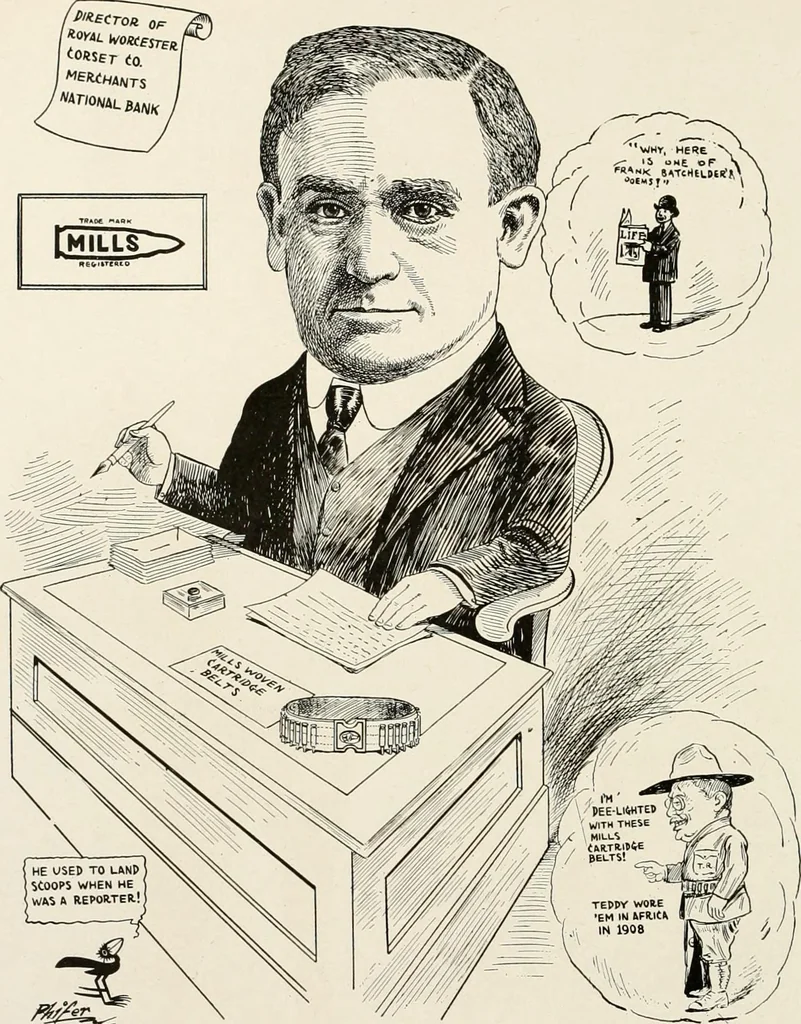 An illustration from Men of Worcester in caricature ;, 1917, leaf 75