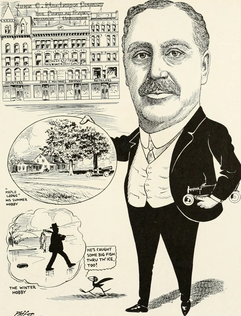 An illustration from Men of Worcester in caricature ;, 1917, leaf 76