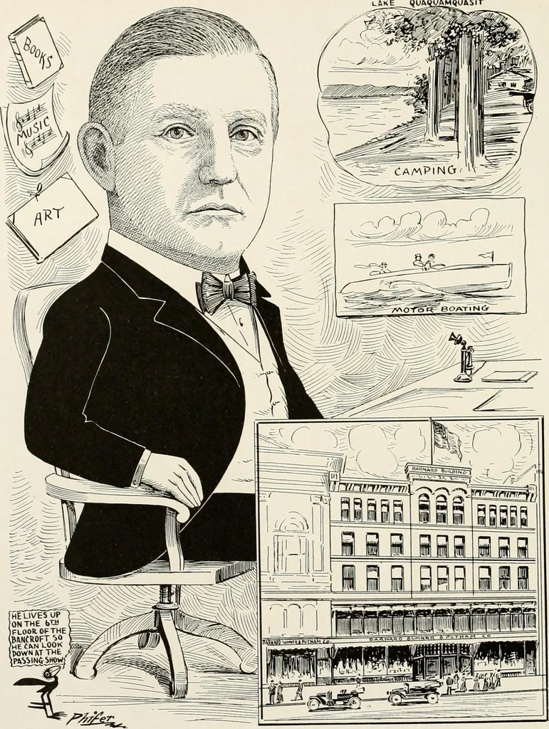 An illustration from Men of Worcester in caricature ;, 1917, leaf 77