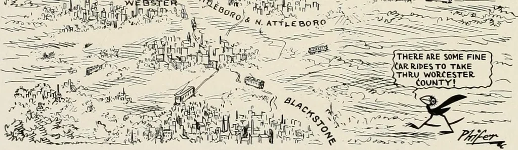 An illustration from Men of Worcester in caricature ;, 1917, leaf 79